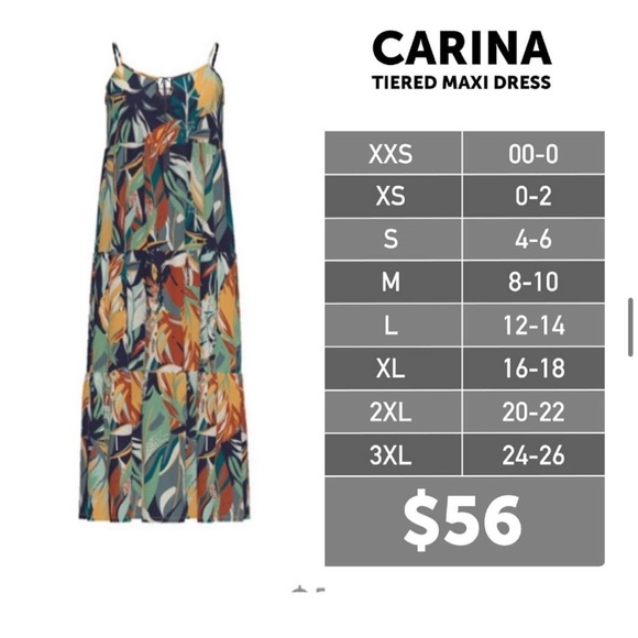 Carina Tropical Maxi Dress NWT XL LULAROE - Picture 5 of 5